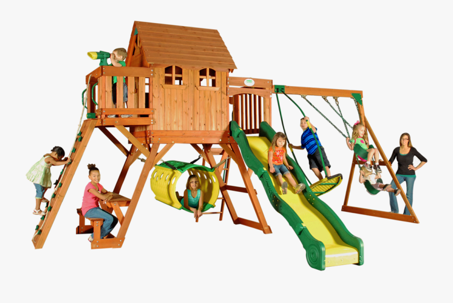 Oxford Swingset With Raised Clubhouse, Multiple Decks, - Swing, Transparent Clipart