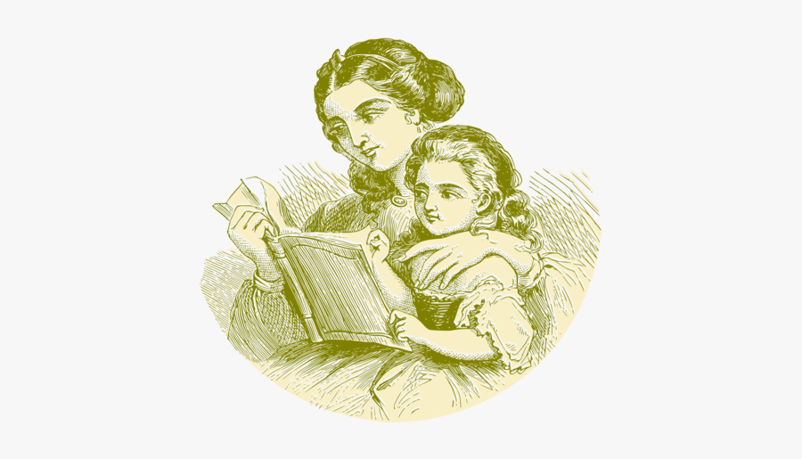 Mother With Her Daughter Sketch, Transparent Clipart