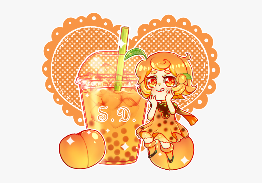 Peach Bubble Tea By Vocaloid - Peach Bubble Tea Girl, Transparent Clipart