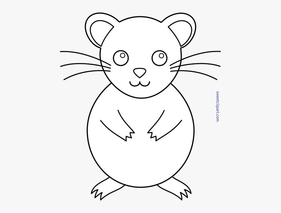 Groundhog Clipart Black And White - Outline Of A Hamster, Transparent Clipart