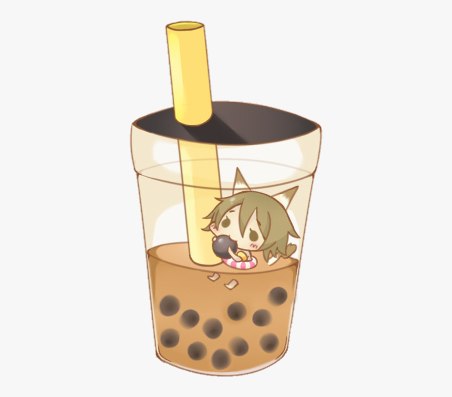 #scbubbletea #bubbletea #anime #cute #animeboy #meow - Bubble Tea Cartoon Png, Transparent Clipart