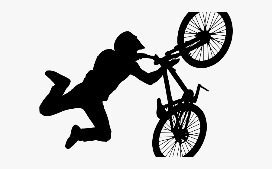 Bmx Stunt Black And White, Transparent Clipart