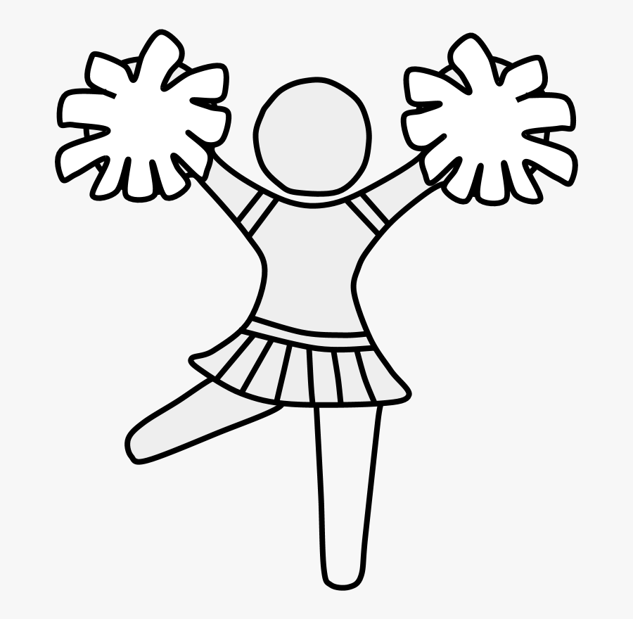 Cheerleader Pom Poms Lineart - Line Art, Transparent Clipart