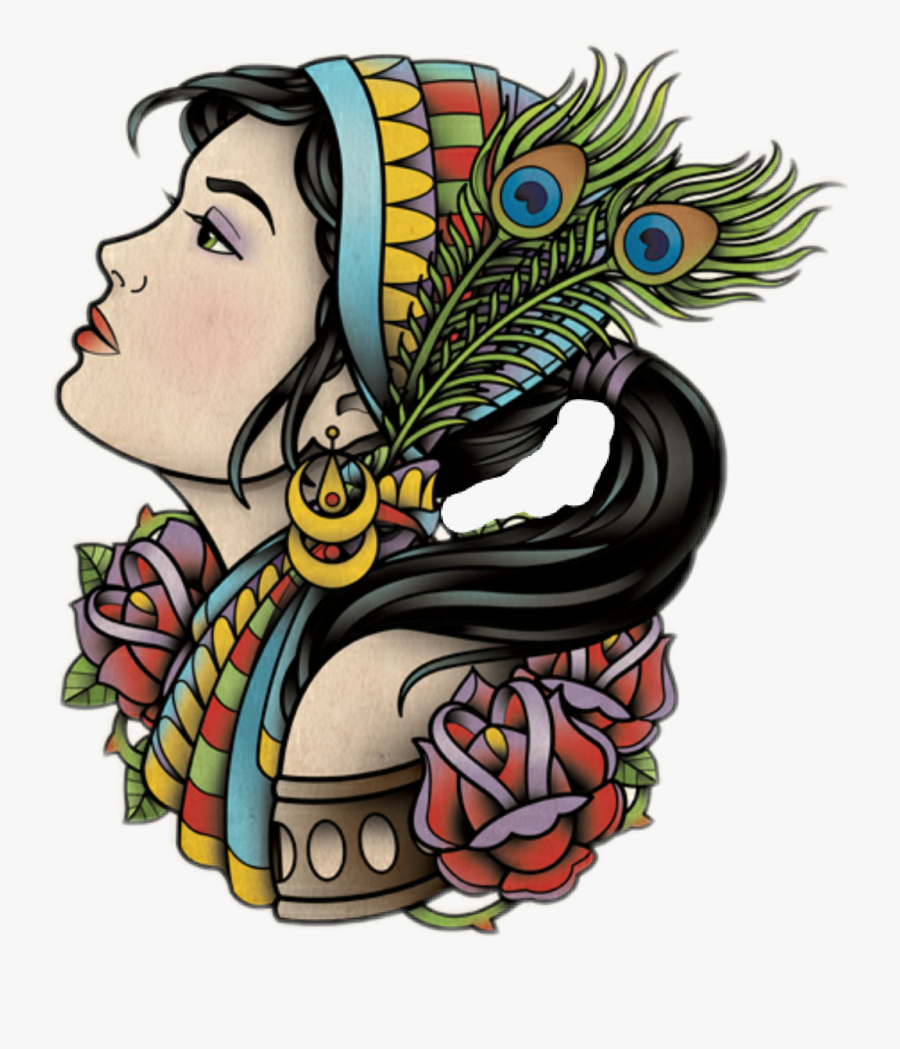 #gypsy #bohemian #sticker #stickers #gypsygirl #gypsysoul - Gypsy Tattoo, Transparent Clipart