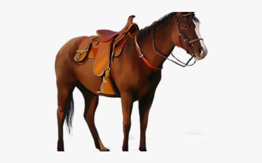 Saddle Clipart Saddled Horse - Horse With Saddle Png, Transparent Clipart