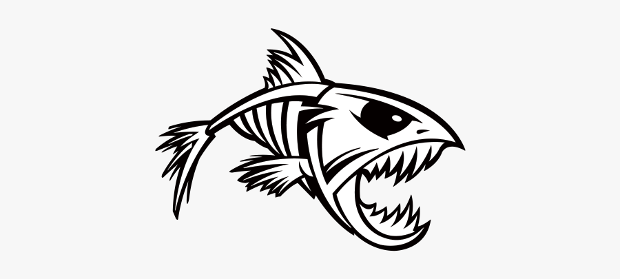 Clip Art Fish Bones Drawing - Skeleton Fish Logo Png, Transparent Clipart