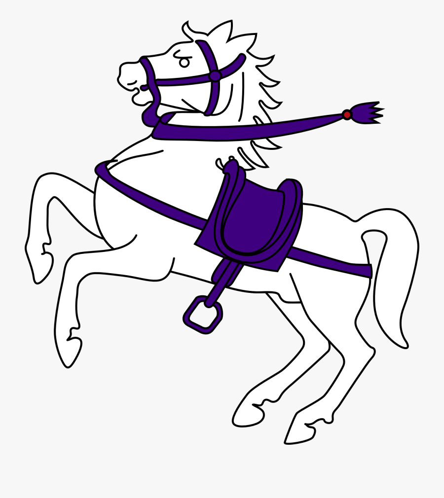 Drawing Of A Jumping Horse With Saddle Free Image - Saddle, Transparent Clipart