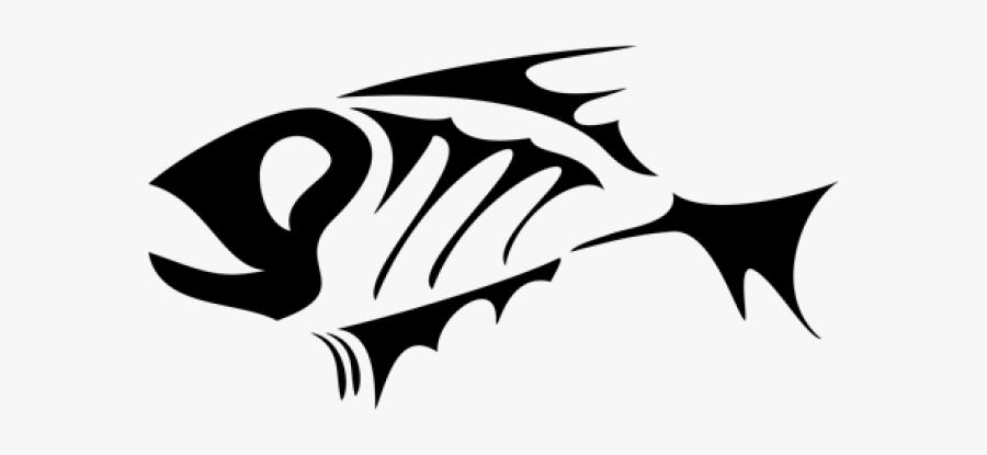 Fish Skeleton Cartoon - Fish Skeleton Logo, Transparent Clipart
