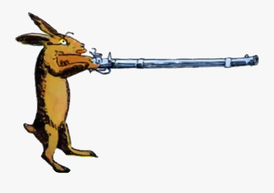 Horn,european Hare,bugs Bunny - Rabbit Hunter Cartoon, Transparent Clipart