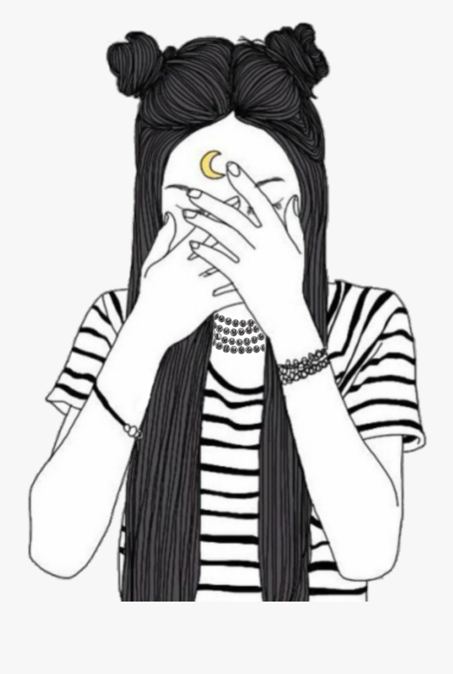 Popular And Trending Hide Stickers - Girl Drawing Transparent Background, Transparent Clipart