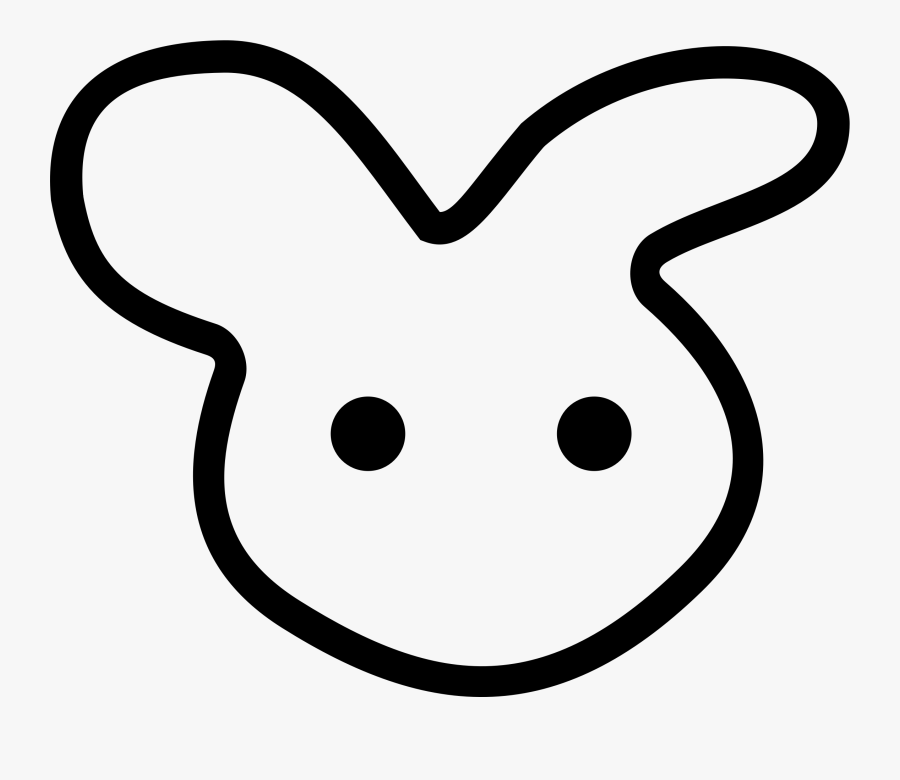 Line Art,head,monochrome - Cartoon White Bunny Png, Transparent Clipart
