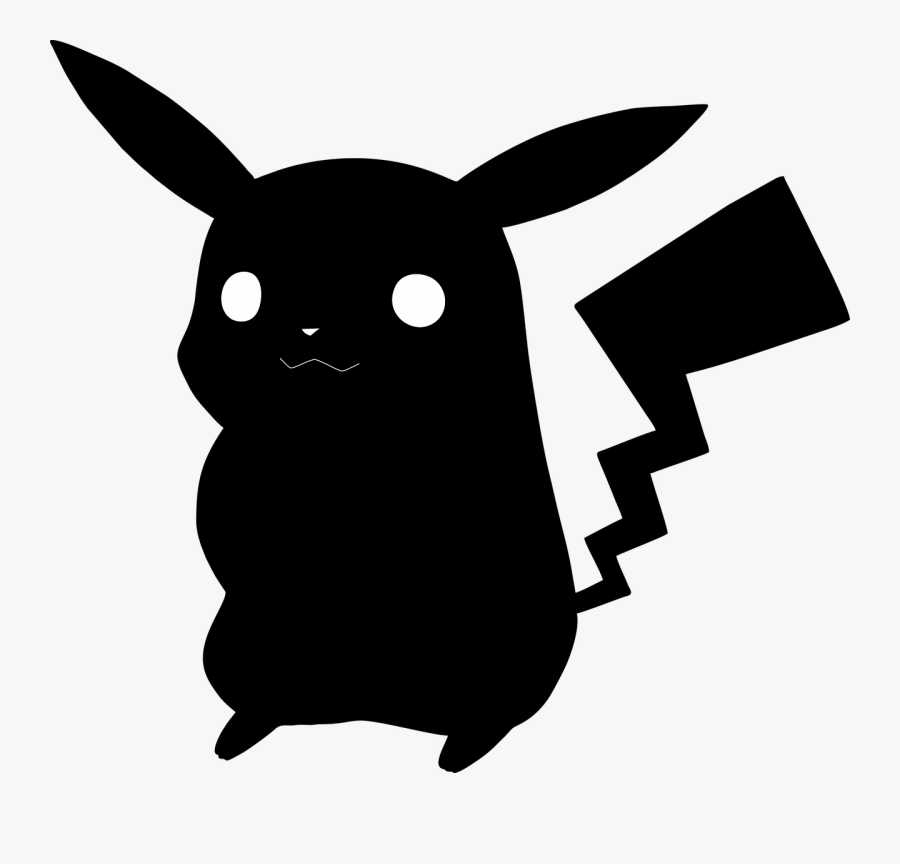 Pokemon Clipart Outline - Silhouette Pikachu, Transparent Clipart