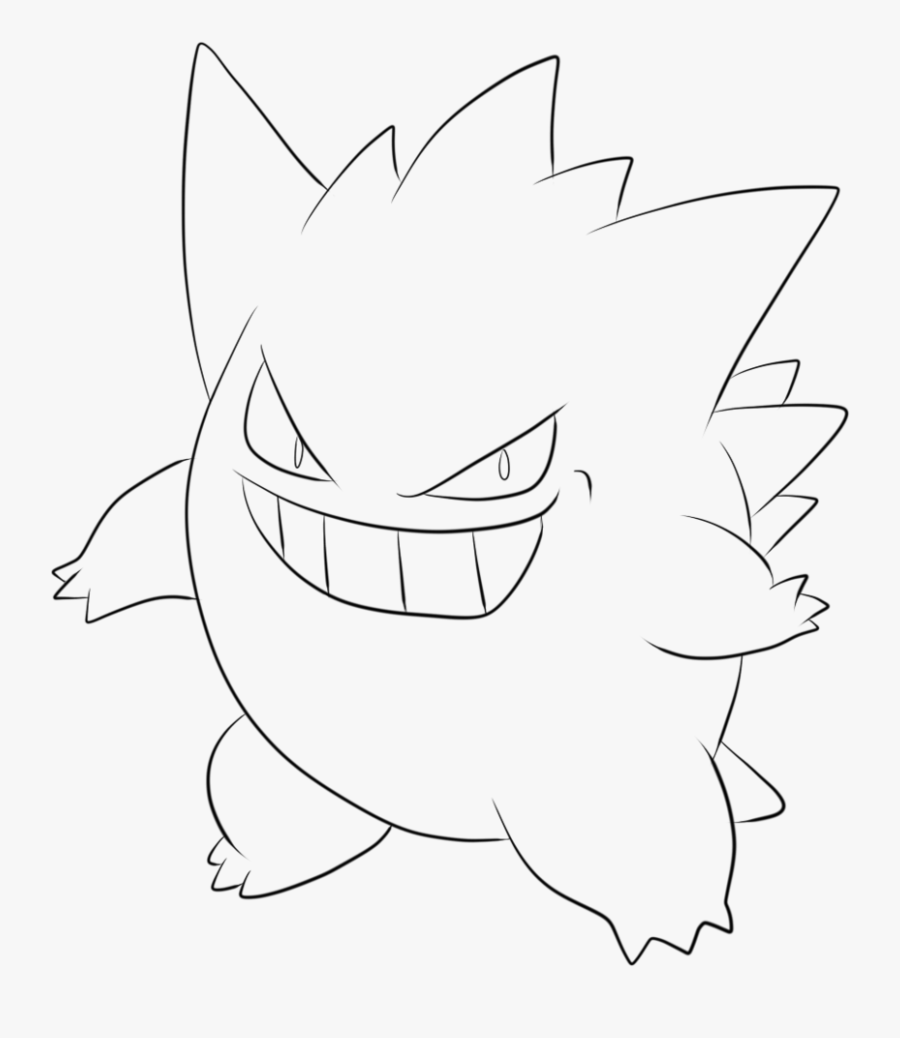 Gengar Drawing At Getdrawings - Gengar Pokemon Colouring Pages, Transparent Clipart