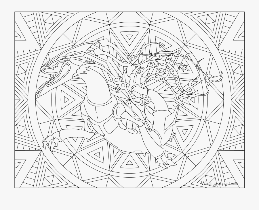 384 Mega Rayquaza Pokemon Coloring Page - Detailed Pokemon Coloring Pages, Transparent Clipart