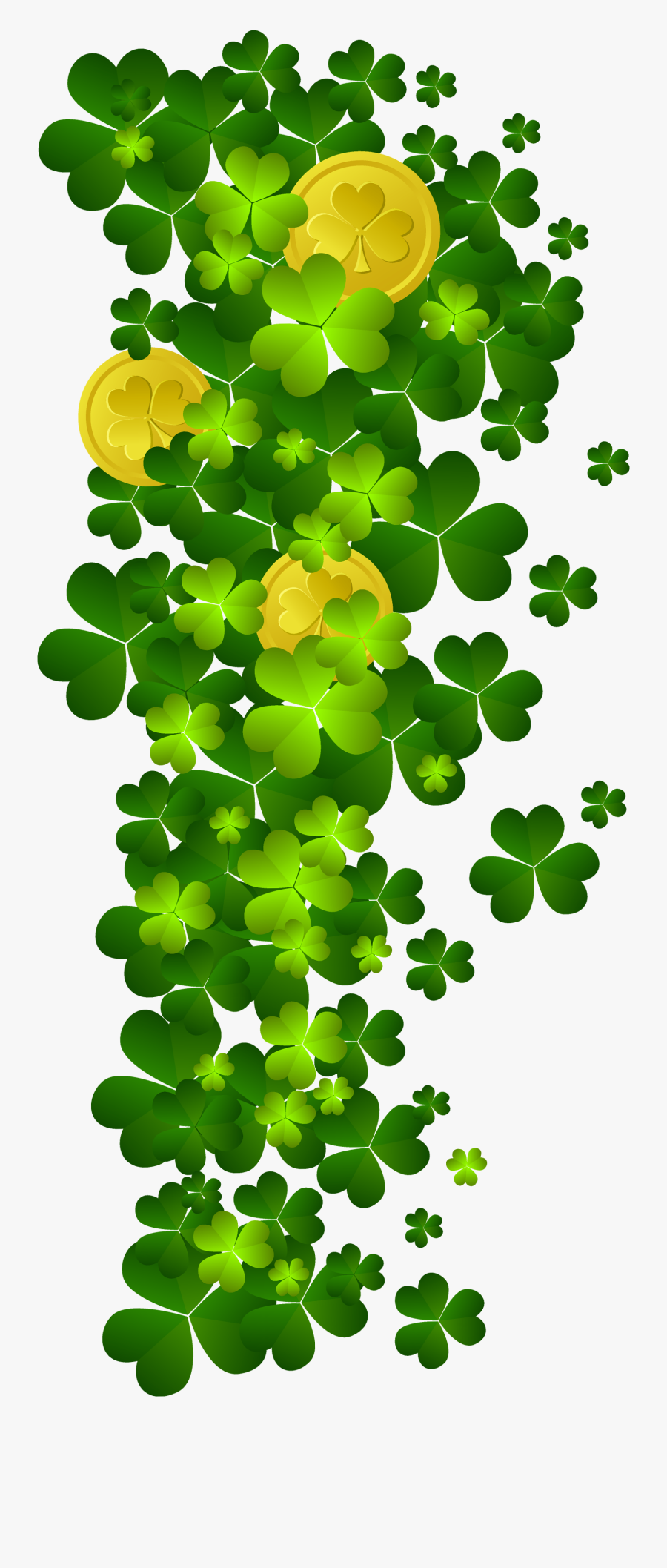 Shamrock With Coins Png - St Patricks Gold Coins, Transparent Clipart