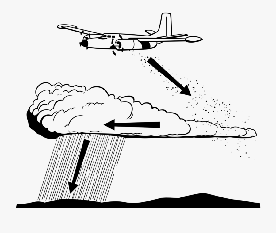 Art,monochrome Photography,text - Cloud Seeding Plane, Transparent Clipart