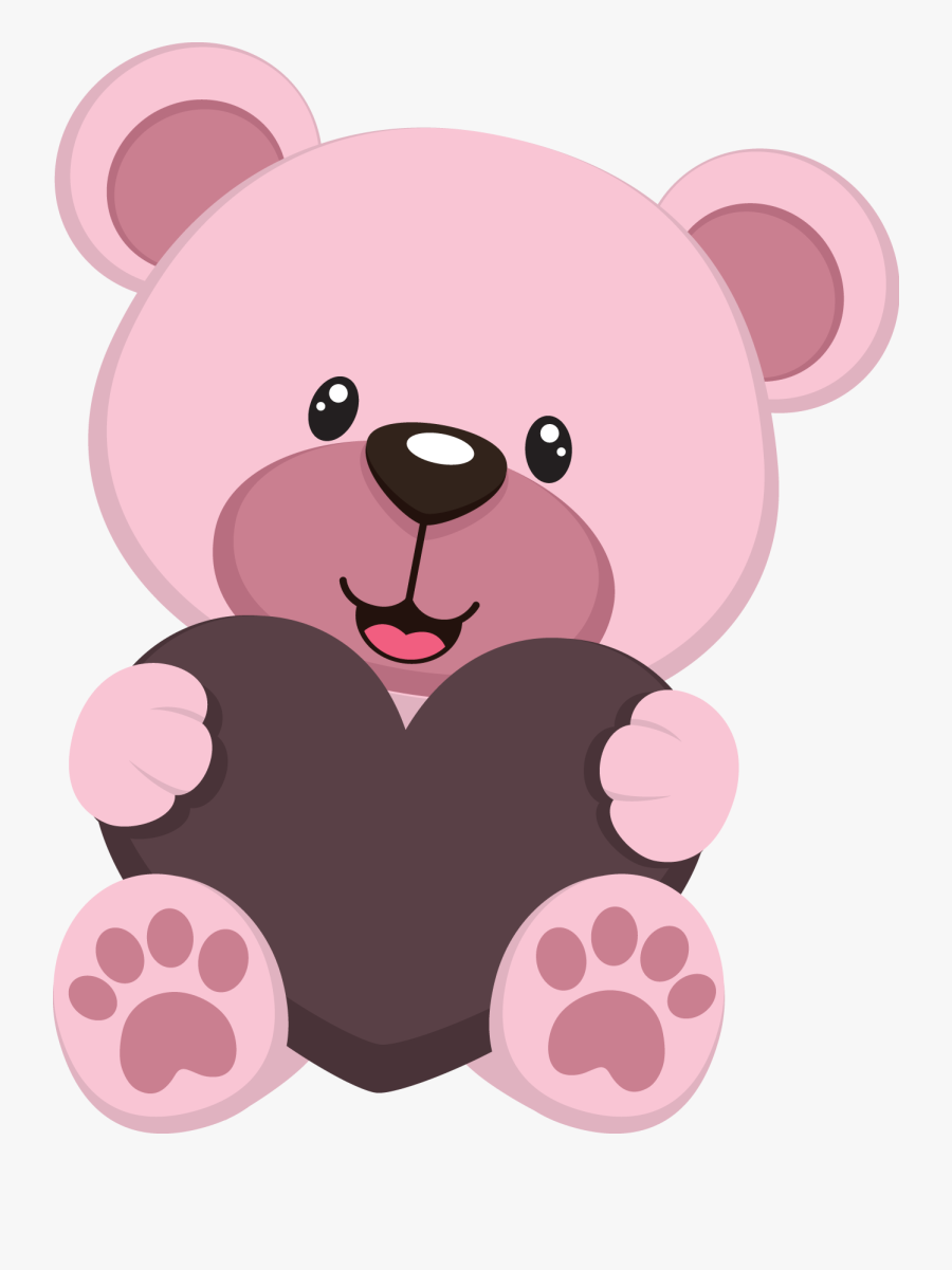 Pink Teddy Bear Cartoon, Transparent Clipart