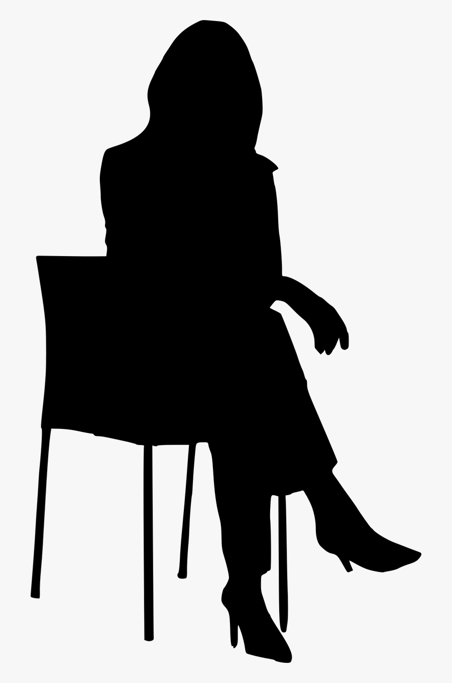 Silhouette Business Chair - Woman Sit Silhouette Png, Transparent Clipart