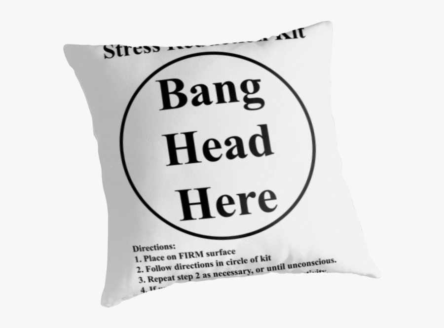 Free Download Bang Head Here Sign Clipart Cushion Throw - Bang Head Here .....