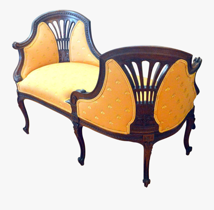 French Courting/tete A Tete Chair - Antique French Tete A Tete, Transparent Clipart