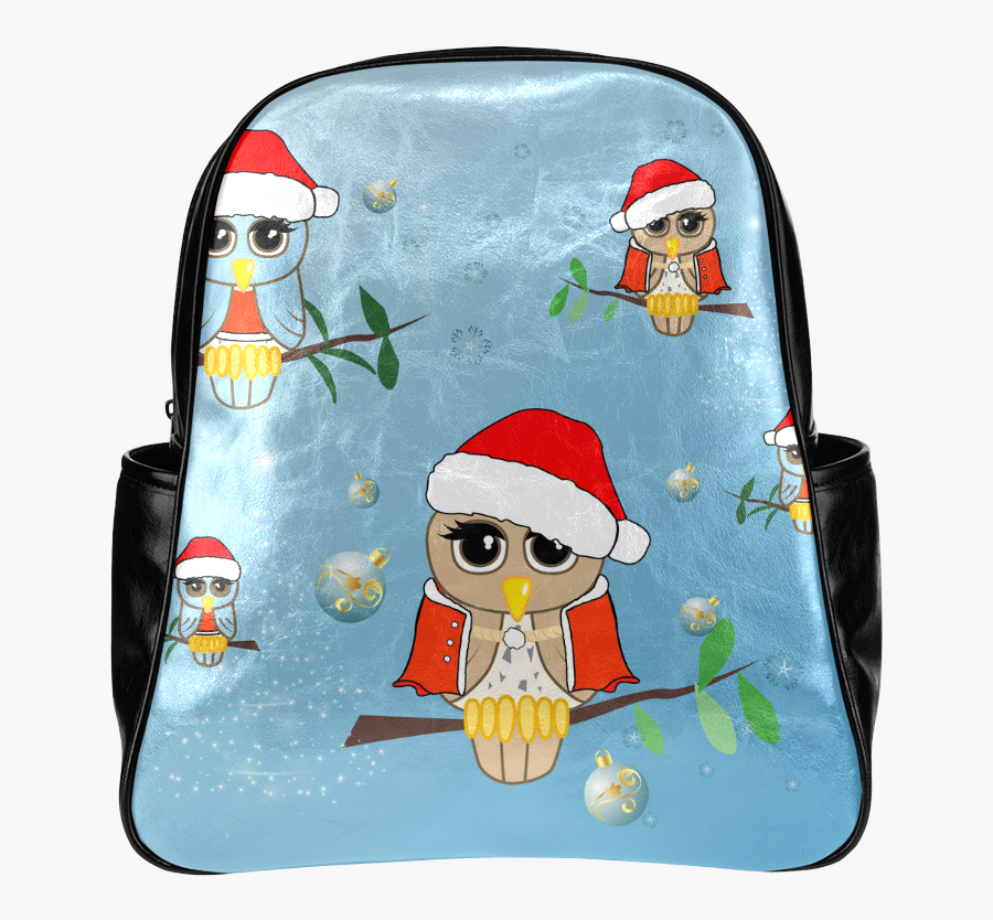 Cute Cartoon Christmas Owls Multi-pockets Backpack - Cartoon, Transparent Clipart