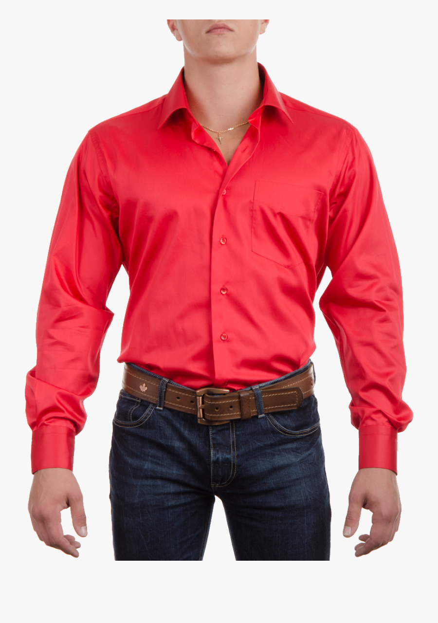 Red Dress Shirt Png Image - Red Dress Shirt With Jeans, Transparent Clipart