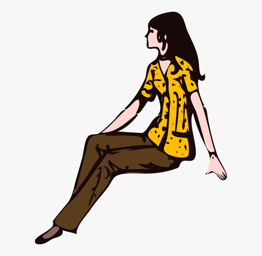 Woman, Girl, Shirt, Sitting, Pants - Person Sitting Png Clipart, Transparent Clipart