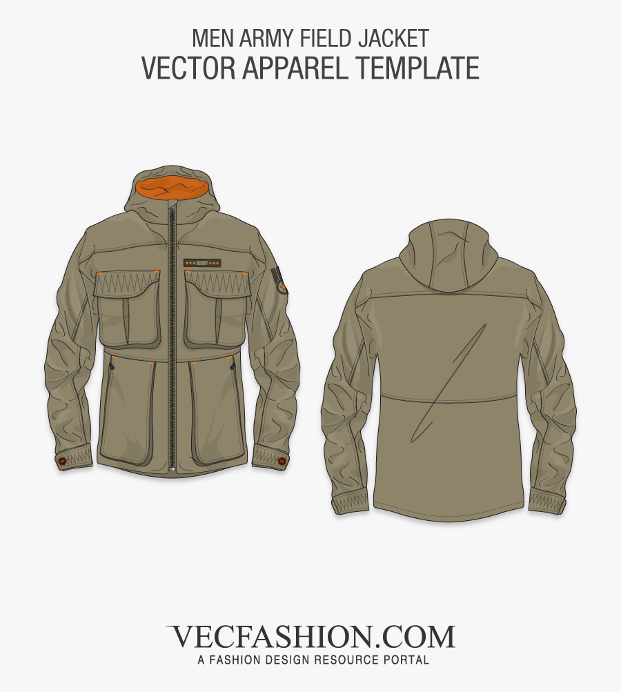 Image Free Library Army Field Template Vecfashion - Khaki T Shirt Template, Transparent Clipart