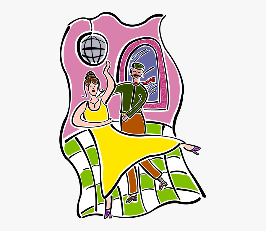 Vector Illustration Of Ballroom Dancing With Male And, Transparent Clipart