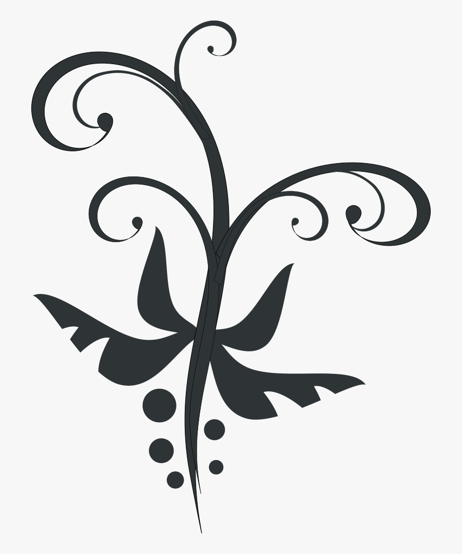 Swirl Design Clip Art Free - Vector Floral Rojo Png, Transparent Clipart