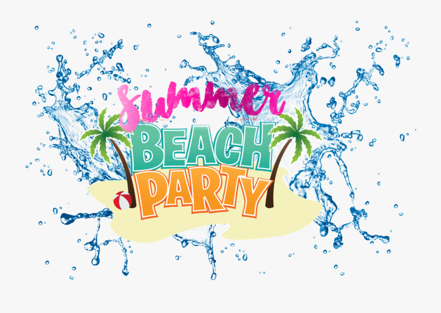#summer #beach #party #water #splash #colorful #words - Transparent Background Water Splash, Transparent Clipart