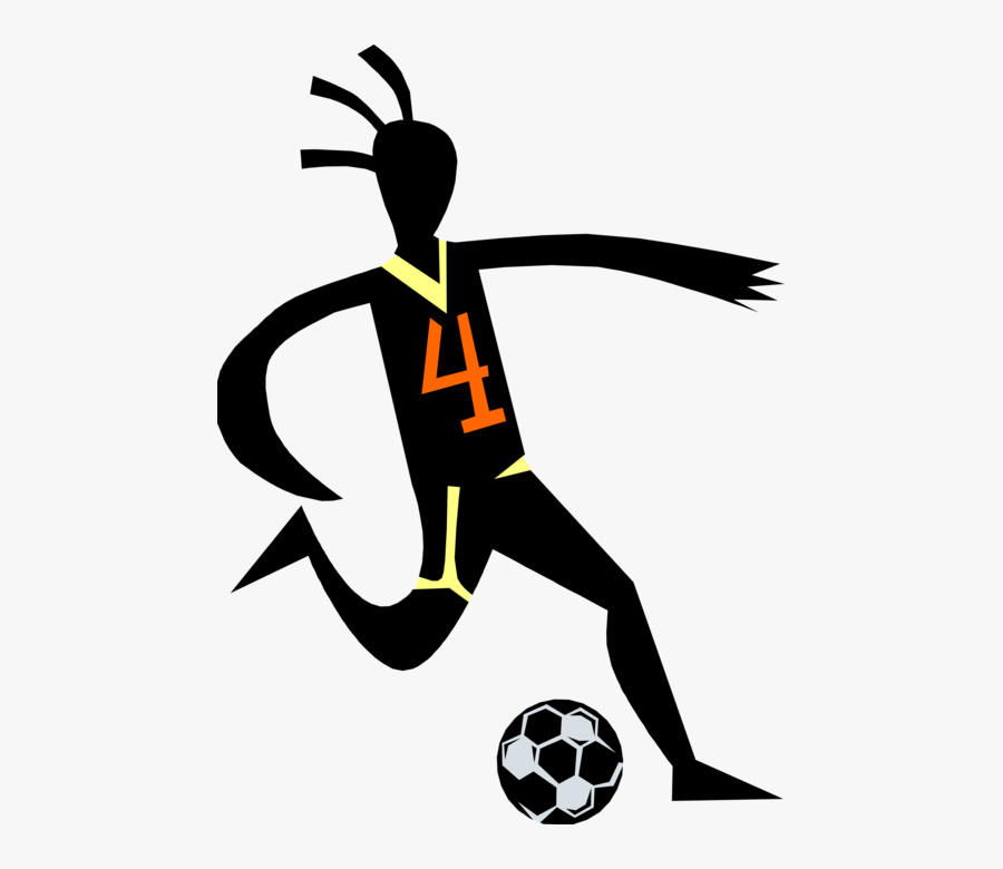 Soccer Football Player Dribbles - Soccer Clip Art, Transparent Clipart