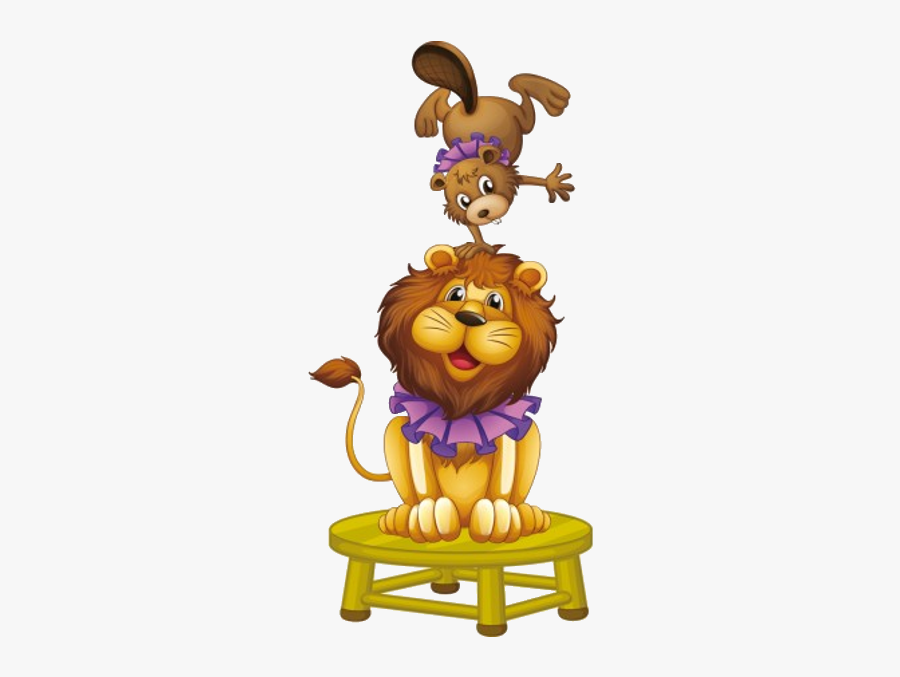 Circus Clipart Animated - Lion Cartoons, Transparent Clipart