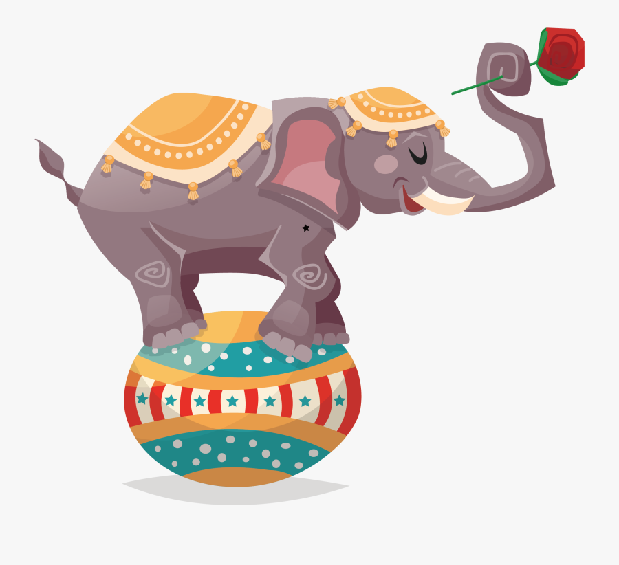 Transparent Circus Clipart Png - Elephant Circus Illustration, Transparent Clipart