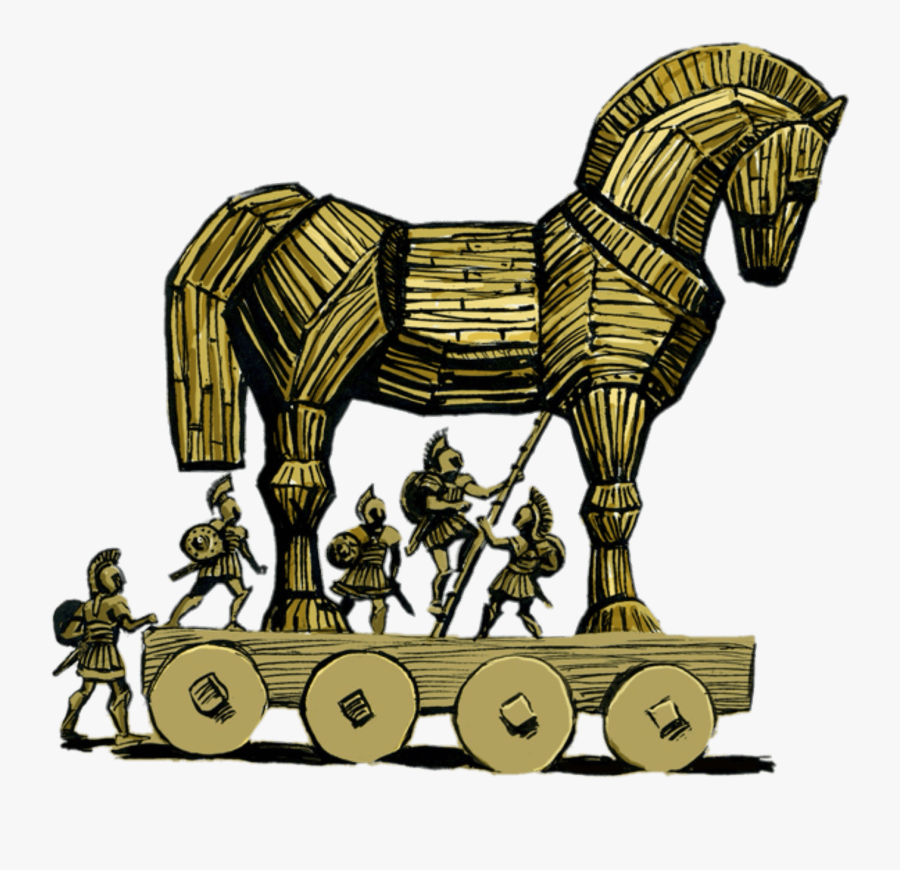 Trojan Horse Illustration - Wooden Horse From Troy, Transparent Clipart