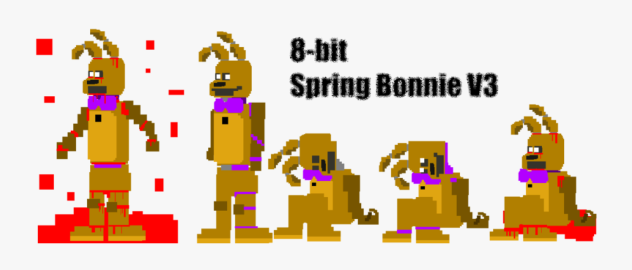 [fnaf] 8-bit Spring Bonnie V3 By Icespiritlynx - 8 Bit Spring Bonnie, Transparent Clipart