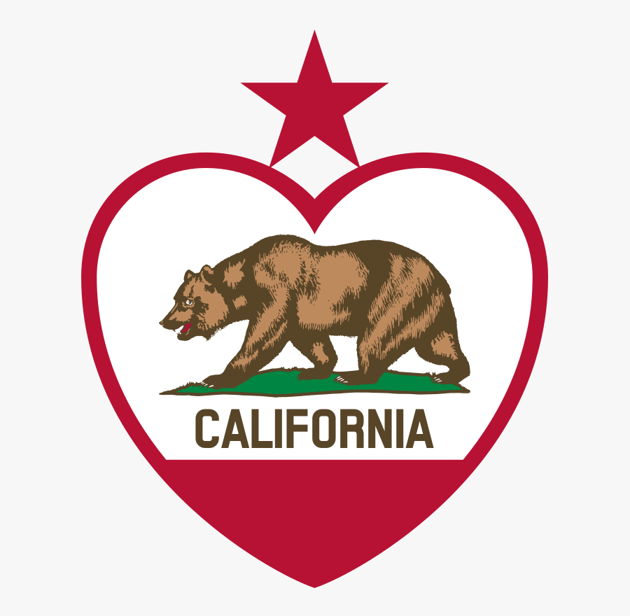 Clipart California Flag Heart Top - California Flag In Heart, Transparent Clipart