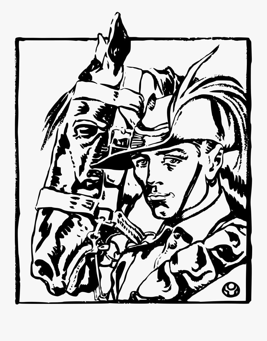 Australian Light Horse Clip Arts - Australian Light Horsemen Black And White Cartoon, Transparent Clipart