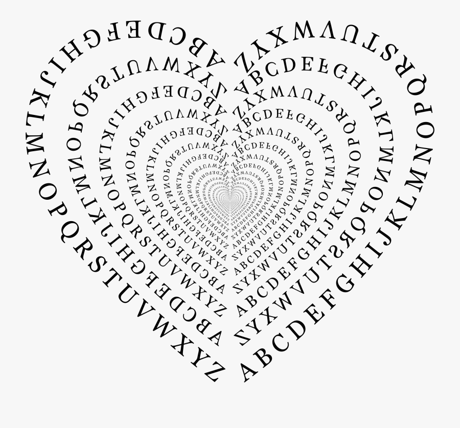 Alphabet Heart Big Image - Alphabet Heart, Transparent Clipart