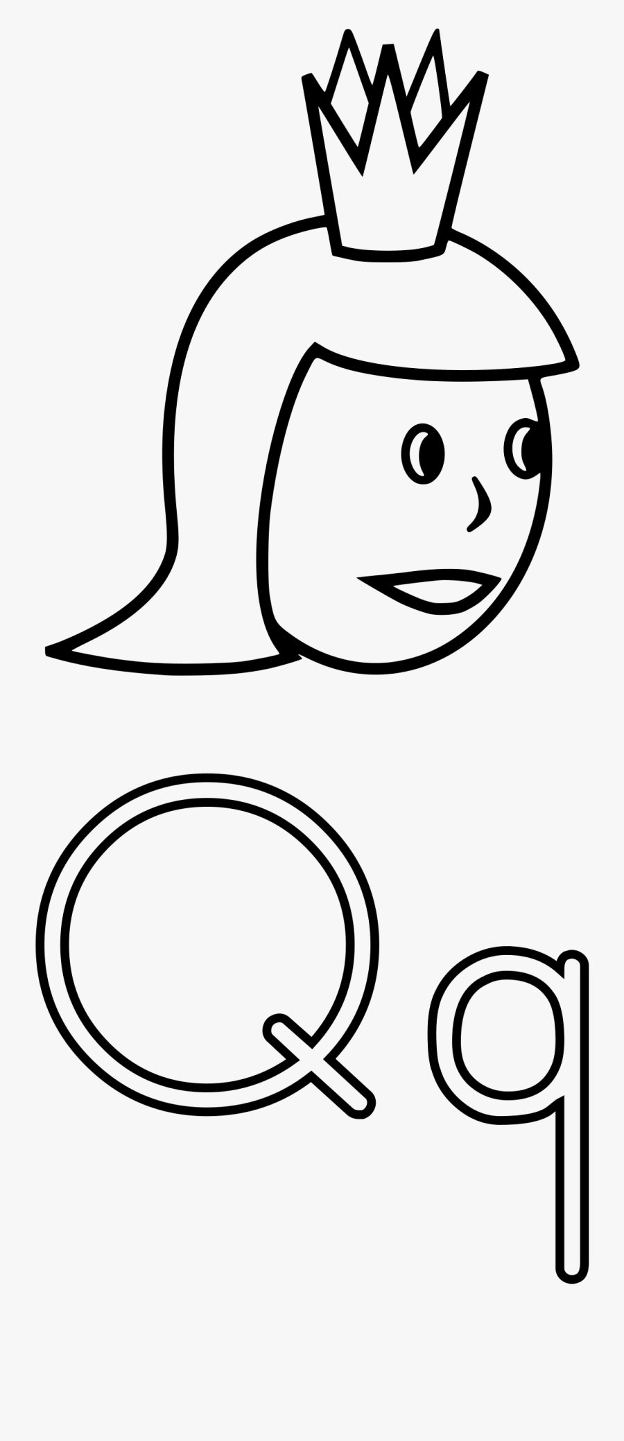 Q Is For Queen Clipart By Mazeo - Letter Q Color Sheets, Transparent Clipart