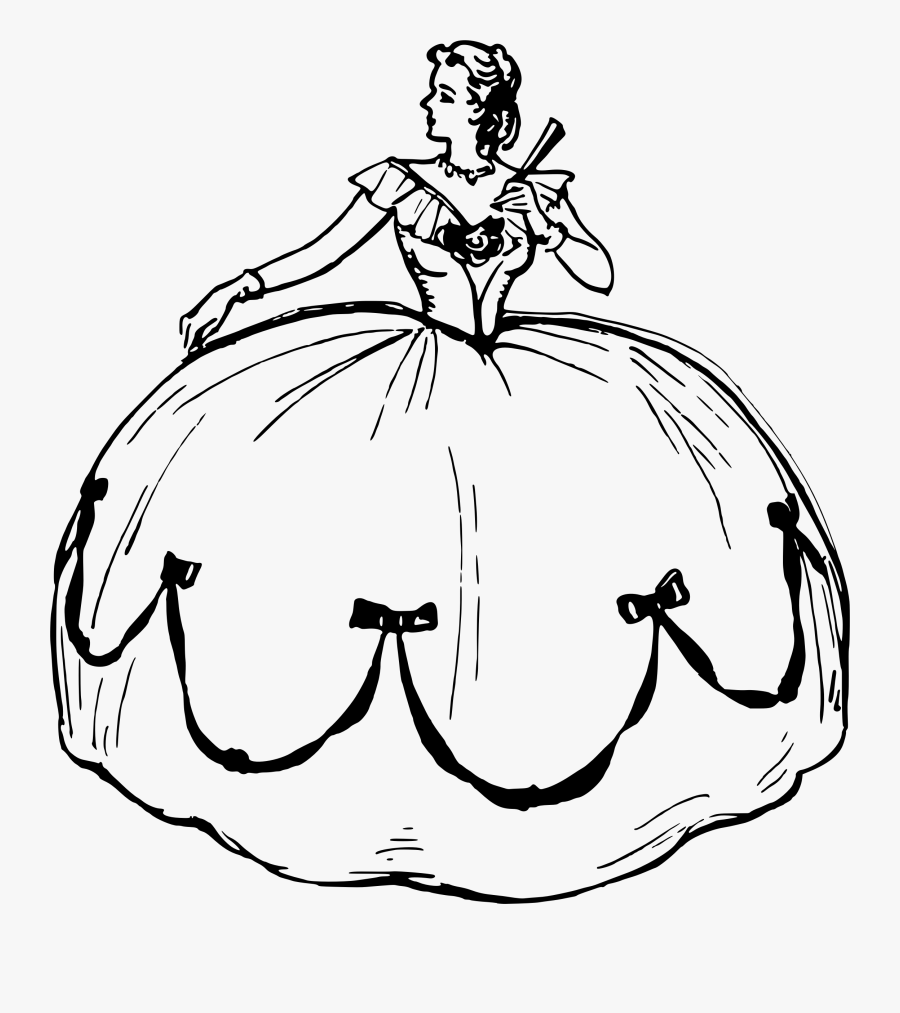 Dress Clipart Black And White - Big Dress Clipart Black And White, Transparent Clipart