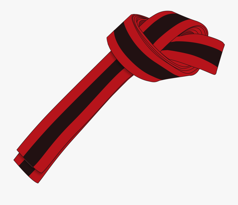 Ichf Red Black Belt 2nd Gup Large - Red And Black Png, Transparent Clipart