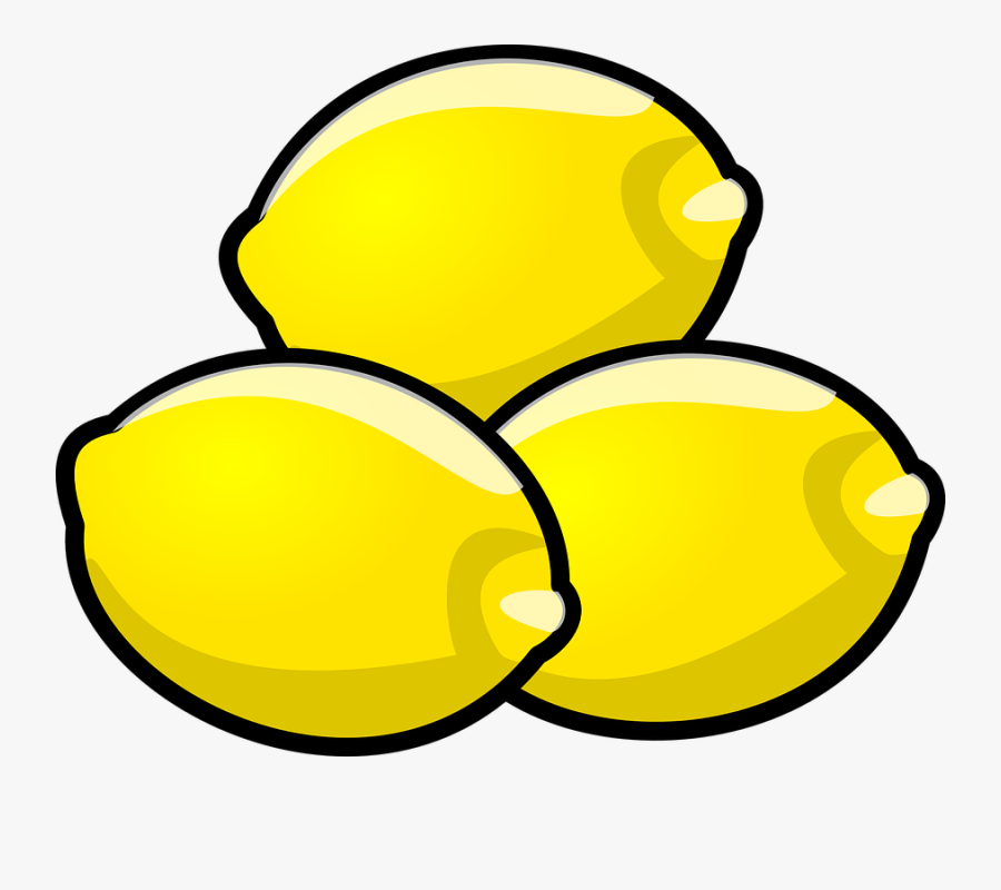 Lemons, Fruit, Food, Fresh, Yellow, Ripe, Vitamins - Lemons Clipart Black And White, Transparent Clipart