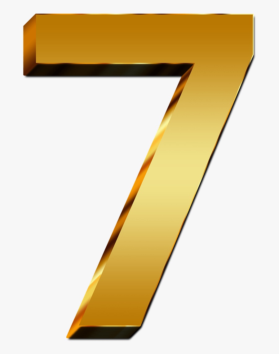 Pay Gold Seven Number Digit 3d Png Image - Numeric Png File, Transparent Clipart