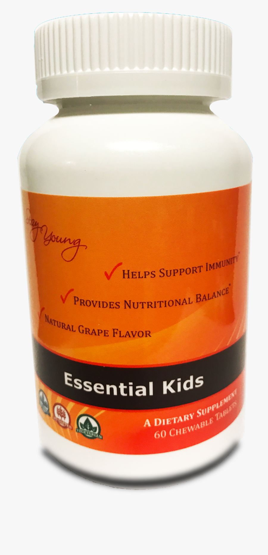 60 Chewable Tablets Essential Kids Chewable Is A High - Cylinder, Transparent Clipart