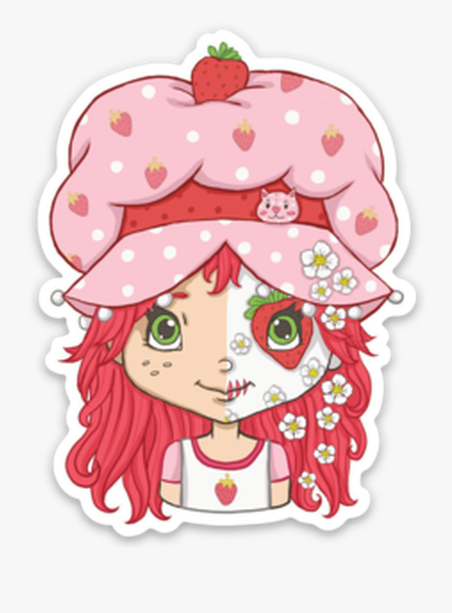 Strawberry Sugar Skull, Transparent Clipart