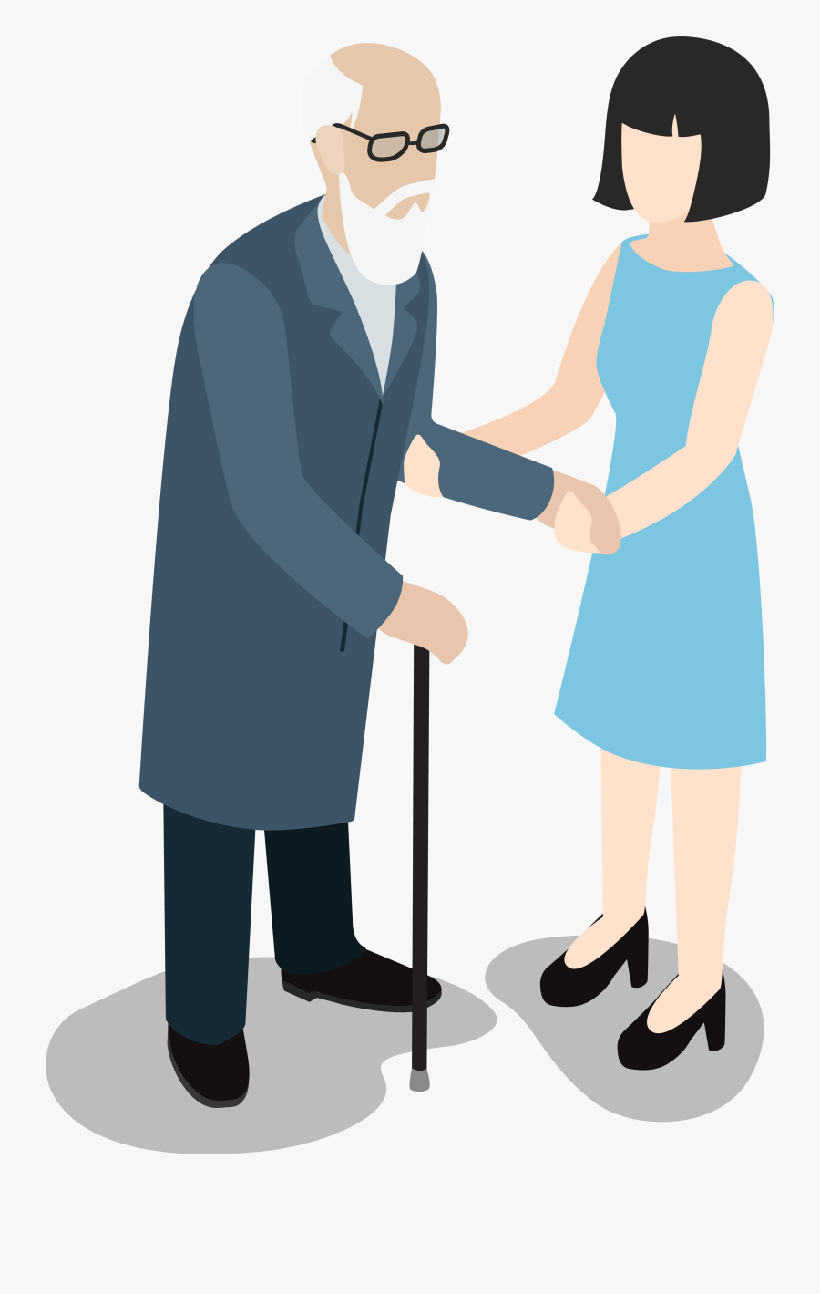 Old Clipart Senior Citizen - Helping Old People Icon, Transparent Clipart