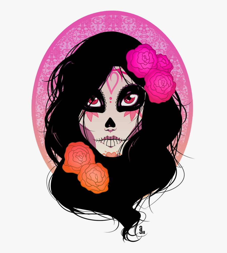 Sugar By Dahli - Girl Sugar Skull Png, Transparent Clipart
