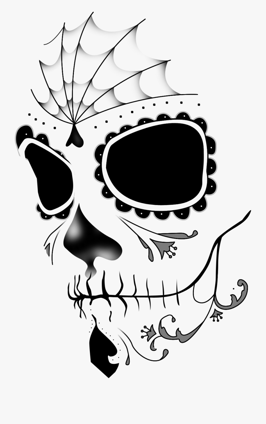 Transparent Sugar Skull Designs, Transparent Clipart