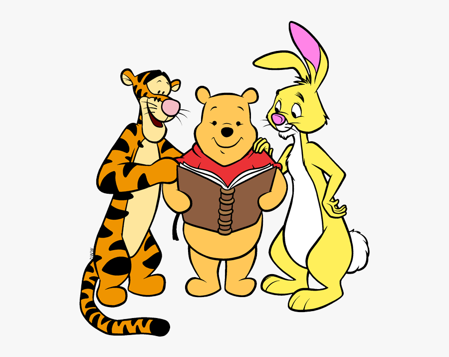 Winnie The Pooh Reading Book, Transparent Clipart